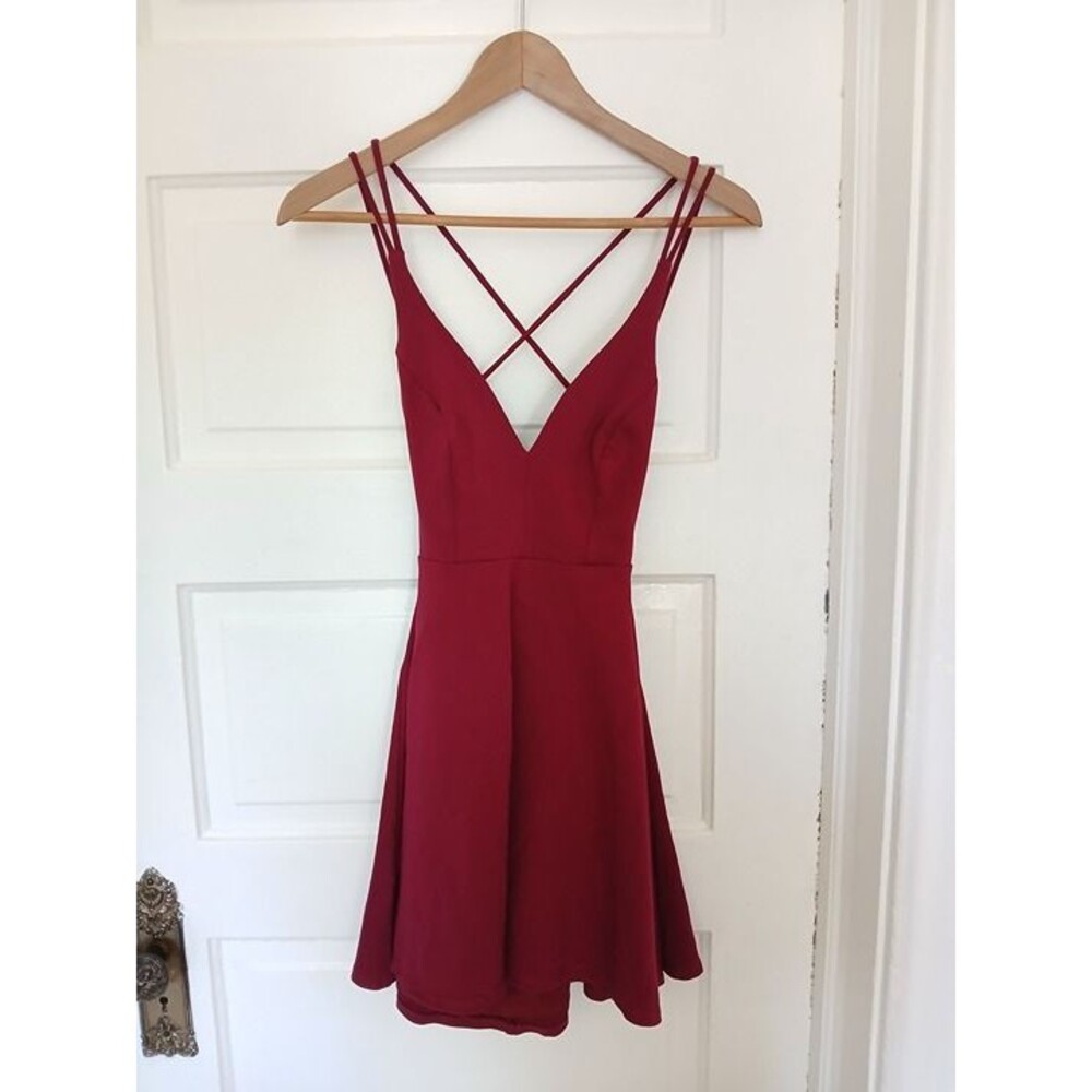 Lulus Burgundy Skater Dress Size S